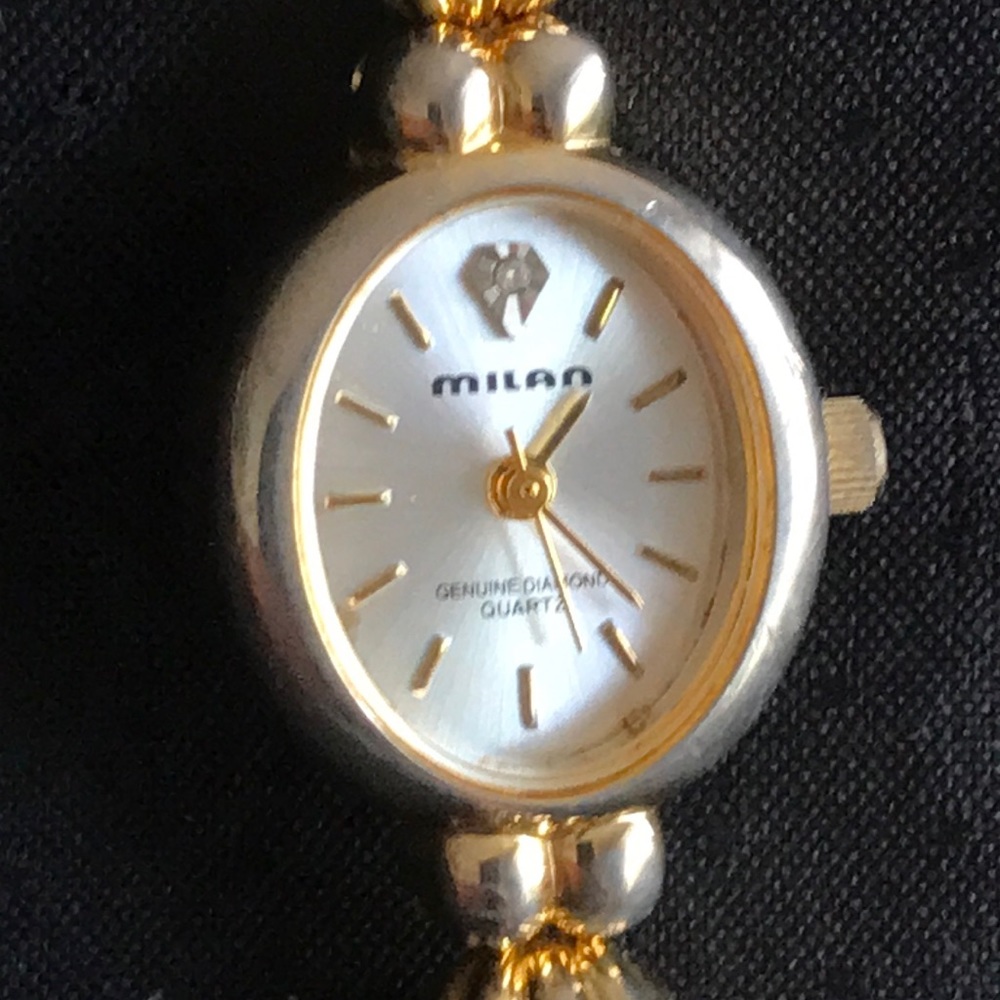 Milan Genuine Quartz Gold Tone Bracelet Watch